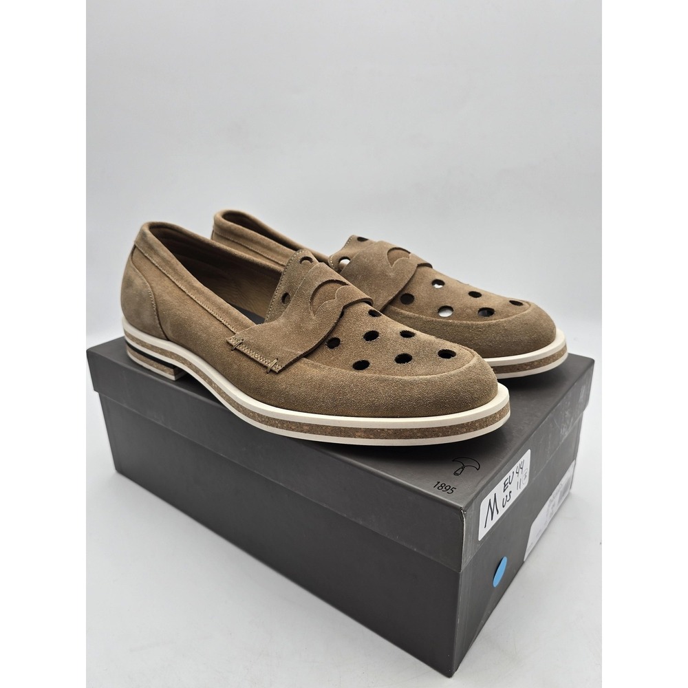 Robert Clergerie Loafer Shoes Mens‎ Size 11 Brown Suede P/JULES Dress Perforated